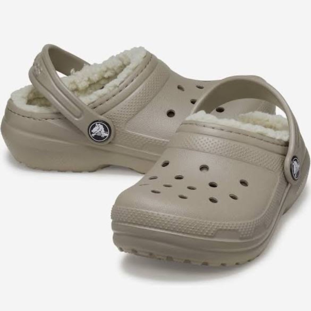 Crocs Kids J4 Classic Lined Clog Mushroom/Bone New